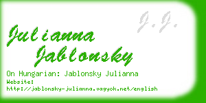 julianna jablonsky business card